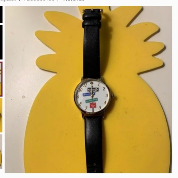 kate spade Metro Street Signs black leather watch - Picture 5 of 7
